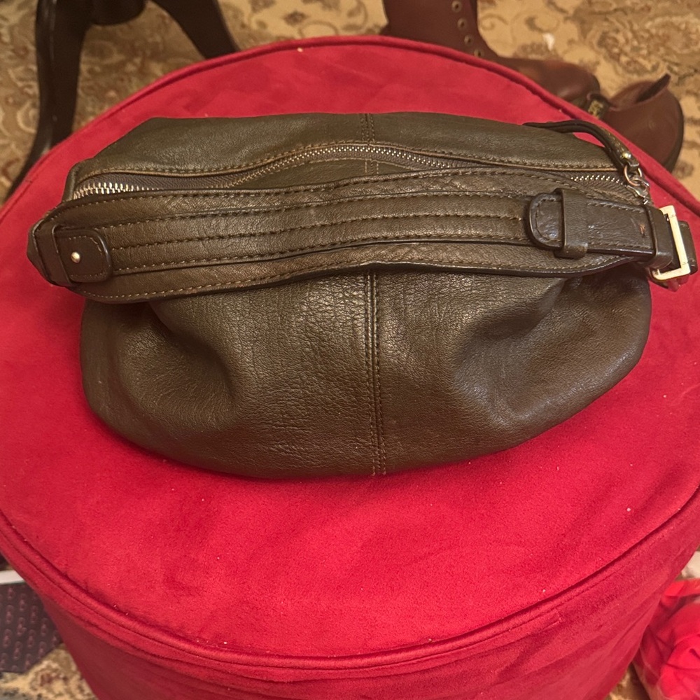 J. Crew Olive Leather Hobo Bag
